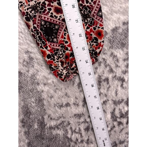 Shanghai Tang Top 2 Womens Floral Print Silk Balloon Sleeve Blouse - Picture 6 of 8